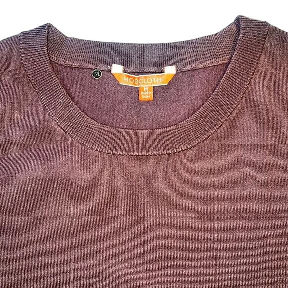 ModCloth Womens Button Detail Pullover Tunic Sweater High Low Brown Medium - Picture 6 of 14